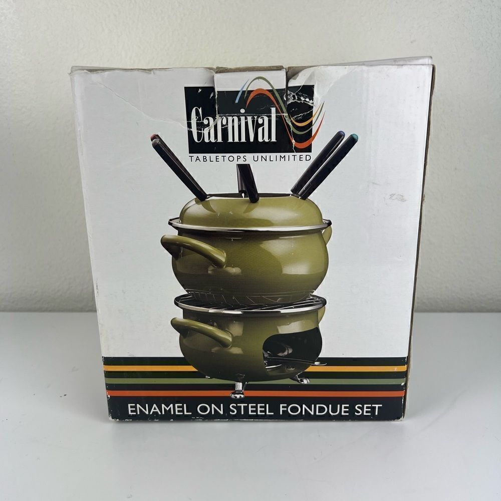 Carnival TABLETOPS UNLIMITED ENAMEL ON STEEL FONDUE SET